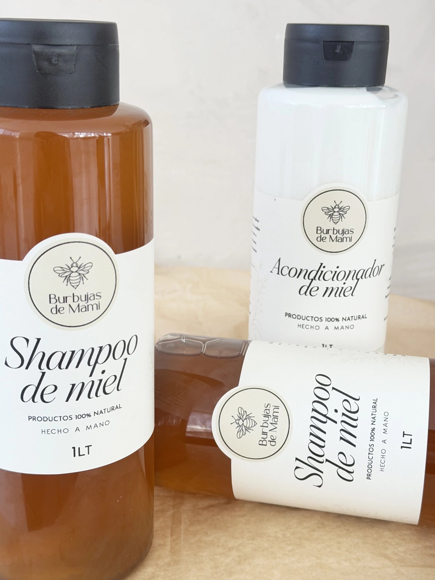 Shampoo y acondicionador de miel Burbujas de mami
