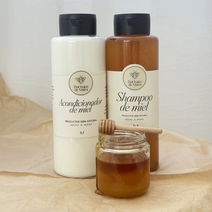 Shampoo y acondicionador de miel de 1 litro